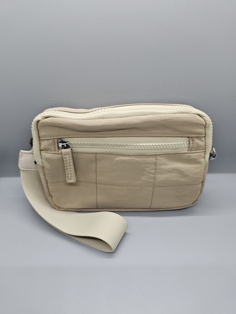 Beige Quilted Wrislet- Neutral Travel Sling